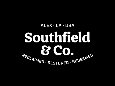 Southfield & Co. alexandria badge branding design identity logo louisiana minimal reclaimed redeemed restored simple southfield woodworking