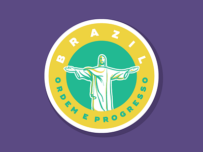 Brazil Sticker for StickerMule Playoff! brazil christ jesus minimal rio simple statue sticker stickermule tropical