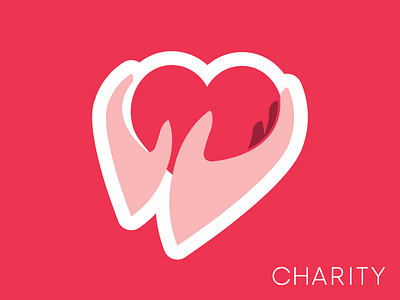Charity Sticker caring charity generosity generous gift giving heart minimal simple sticker stickermule