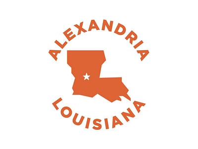 Alexandria, Louisiana Badge alexandria badge icon louisiana minimal orange shape simple state