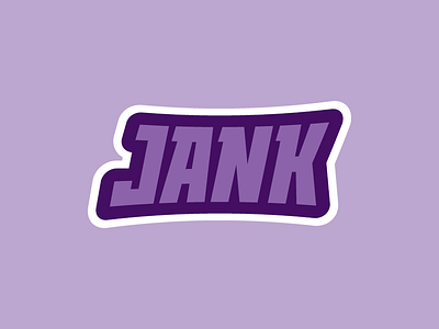 JANK branding competition design gamer gamers gaming identity jank logo los angeles minimal simple sticker team tournament typography