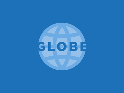 Globe Logo blue brand branding circle geometric globe icon identity logo minimal negative shape simple space typography world