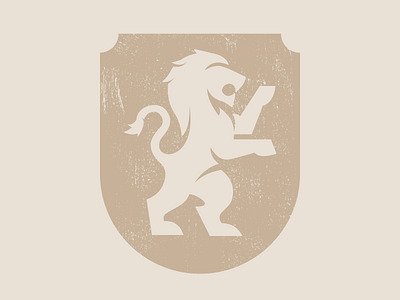 Lion Shield badge crest lion logo minimal shield simple strong texture