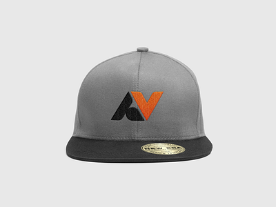 AV Monogram Hat Mockup branding embroidery hat identity logo minimal mockup monogram