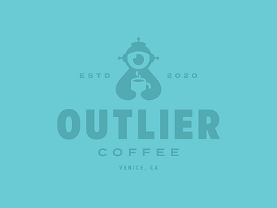 Outlier Coffee Badge Logo Idea 2020 alien astronaut badge branding coffee identity logo minimal outlier venice