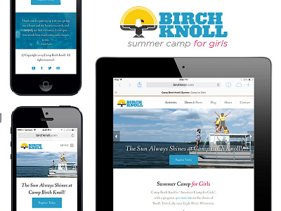 Camp Birch Knoll illustration mobile web web design website