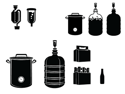 Brew Icons beer brewing design homebrew icon illustration