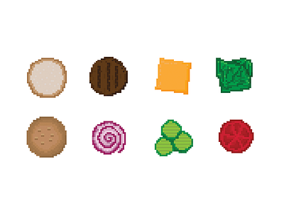 Hamburger Pixel Art 8 bit burger design drawing icons illustration pixel art retro