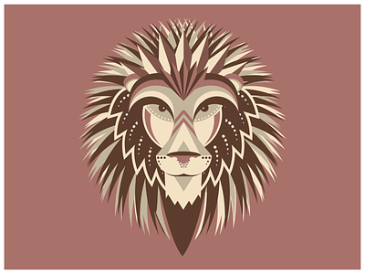 Geometric Lion illustration lion print silkscreen vector