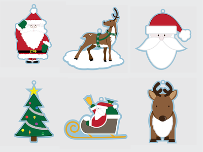 Felt Ornament Illustrations christmas design holiday illustration vector