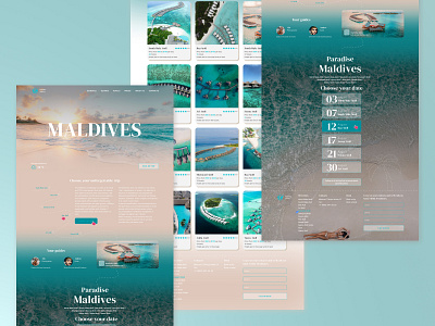 Website for selling tours to the Maldives branding design figma typography ui ux