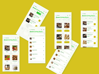 Categories for bakery store app design figma mobile typography ui ux