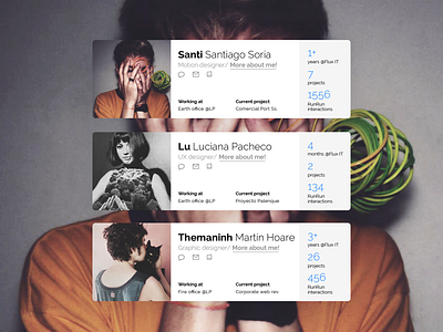 RunRun user cards art direction digital social networks ui elements uidesign