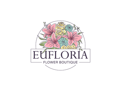 EUFLORIA Flower Boutique branding creative design graphic design illustration logo logodesign vector
