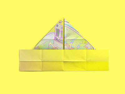 Bob bob fanart geometric gradient illustration isometric motion origami skull spongebob yellow