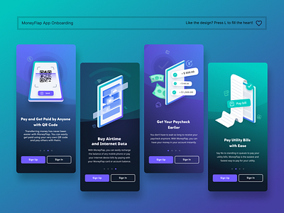 Finance Startup Application Onboarding UI/UX Design