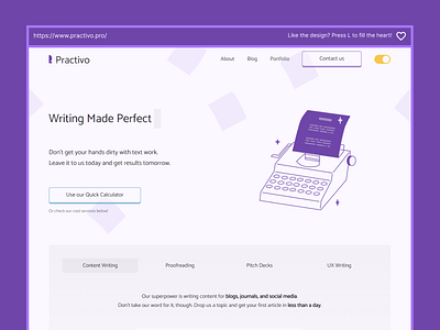Practivo Website Landing page UI/UX Design branding flat illustration purple startup ui ui design ux ux design vector vector art web design writing