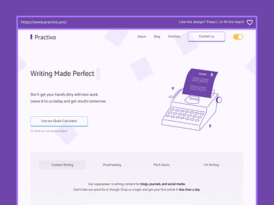 Practivo Website Landing page UI/UX Design