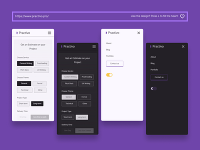 Practivo Responsive Website Mobile Version UI/UX Design