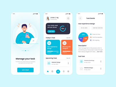 Task Management Mobile App app design daily task devignedge job management app popular design project management reminder schedule shahinurstk02 task task app task list task manager time management app todo list tracker tracker app ui design uiux design