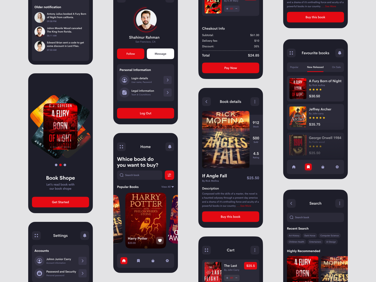 Online Book Shop Mobile App by Shahinur Rahman on Dribbble