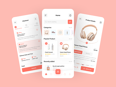 E-Commerce Mobile App 2022 trant app design beauty product app cart clean design delivery app e commerce app e shop ios mobile app design modern design online store popular design shahinurstk02 shopify shopping app ui design uiux design ux design