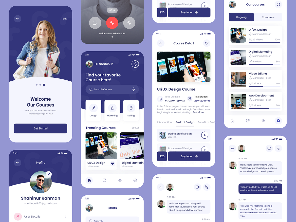 Online Education Mobile App by Shahinur Rahman on Dribbble