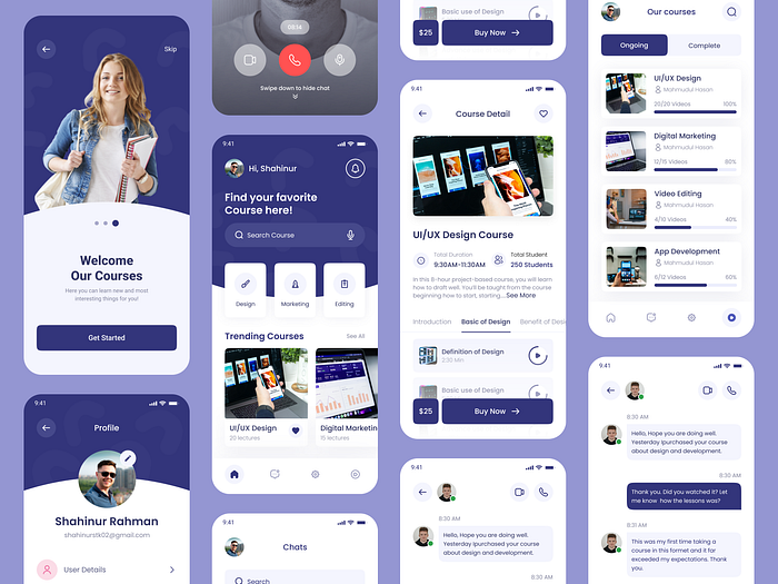 Online Education Mobile App by Shahinur Rahman on Dribbble