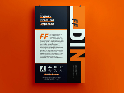 FF Din font lines material poster