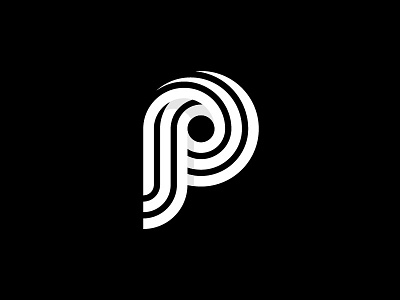 P for Parrot circle d logo mark monochrome p tangent
