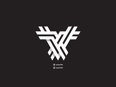 VX Monogram cool logo mark monochrome monogram v x