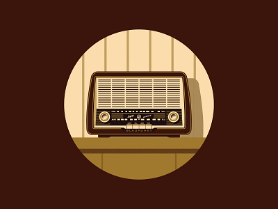 Retro Radio chill graphic home house icon illustration light radio retro room scene shades vector vector729