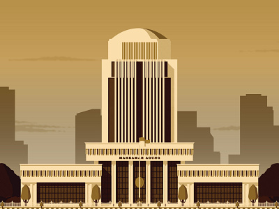 Government Office: Supreme Court of Republic of Indonesia architechture building cityscape cloud court crest emblem flag flat government illustration indonesia office sky statue vector vector729 vegetation