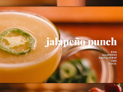 Jalapeño Punch banner cocktail jalapeno typography