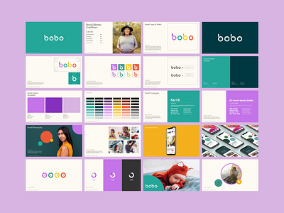 Bobo Parenting App Brand Identity app branding app icon application baby brand guidelines brand identity brand standards branding bright branding circle logo happy branding icon identity logo mark minimal logo parenting app parents pregnancy vector