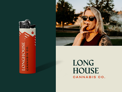 Longhouse Cannabis Brand brand brand colors brand identity brand standards branding canadian canadian brand cannabis cannabis branding cannabis company forest guidelines hat icon identity logo mark mountain nature weed leaf