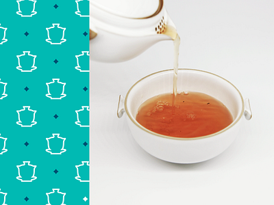 Tea Curious - Friendly Tea Education Brand background blue brand brand identity drink icon identity logo logo mark mark pattern small business tea tea cup tea leaf tea logo tea pot teal water