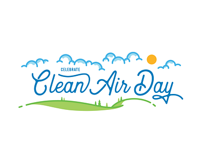 Celebrate Clean Air Day Illustration blue blue illustration eco friendly green illustration line illustration lineart nature nature illustration sustainable vector vector art vector illustration