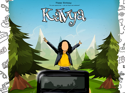 Birthday Girl "KAVYA" design graphic design illustration karthiga as artist typography vector