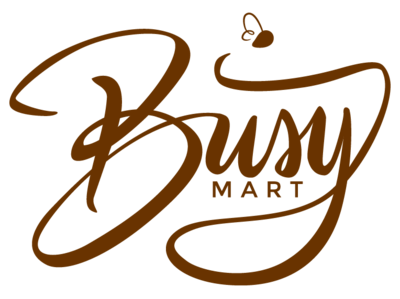 Busy Mart Logo bee branding brush calligraphy design illustration logo typography vector