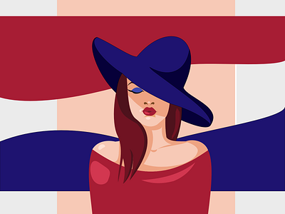 Woman with hat aff affinity designer illustration vector