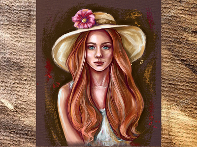 Readhead girl digital illustration illustration oil portrait procreate womans portrait