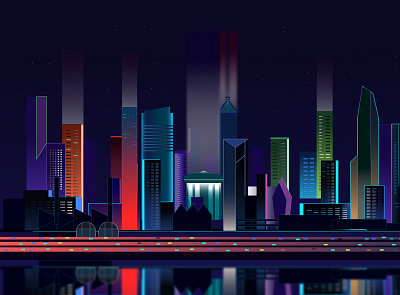 Skyline affinity designer digital illustration illustration