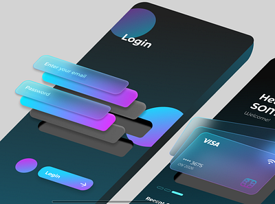 Designed Financial App UI app branding design figma graphic design ill illustration logo typography ui ux vector