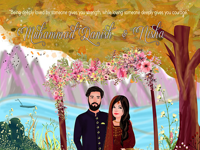 Wedding Invitation Card | Portrait | Digital Art