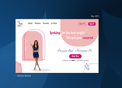 Landing Page - Women's Clothing dailydesign dailyui day003 design happydesigner logo ui ux vector