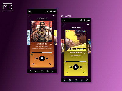 Music Player - Day009 DailyUI day009 design music tamil uiux