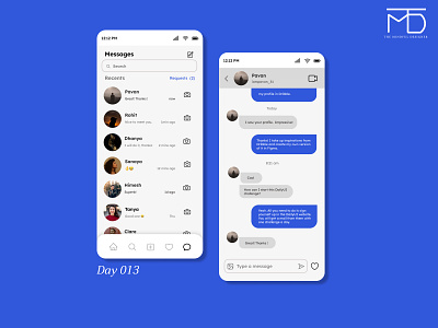 Direct Messages - DailyUI - Day 013 animation branding dailydesign dailyui day013 direct directmessage dm graphic design happydesigner message ui