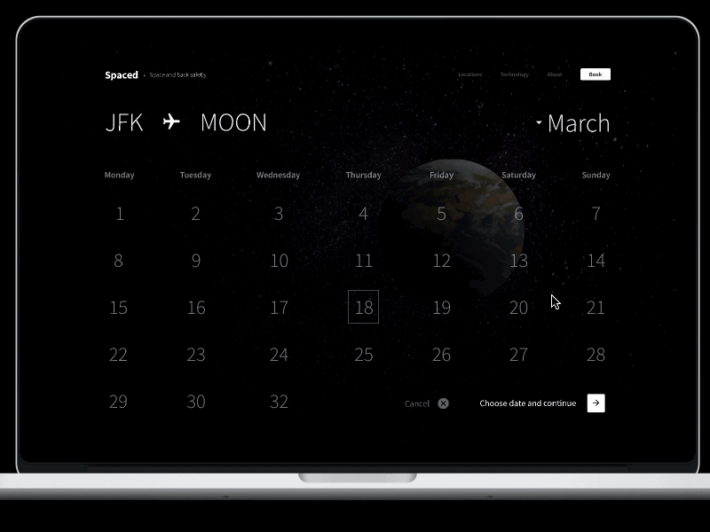 Spaced challenge - Booking calendar