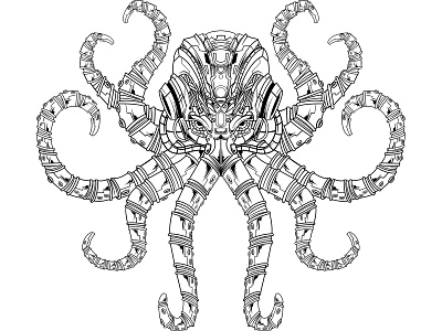 Mechanical Octopus - B&W